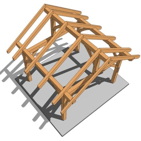 14x12 Post And Beam Plan - Timber Frame Hq