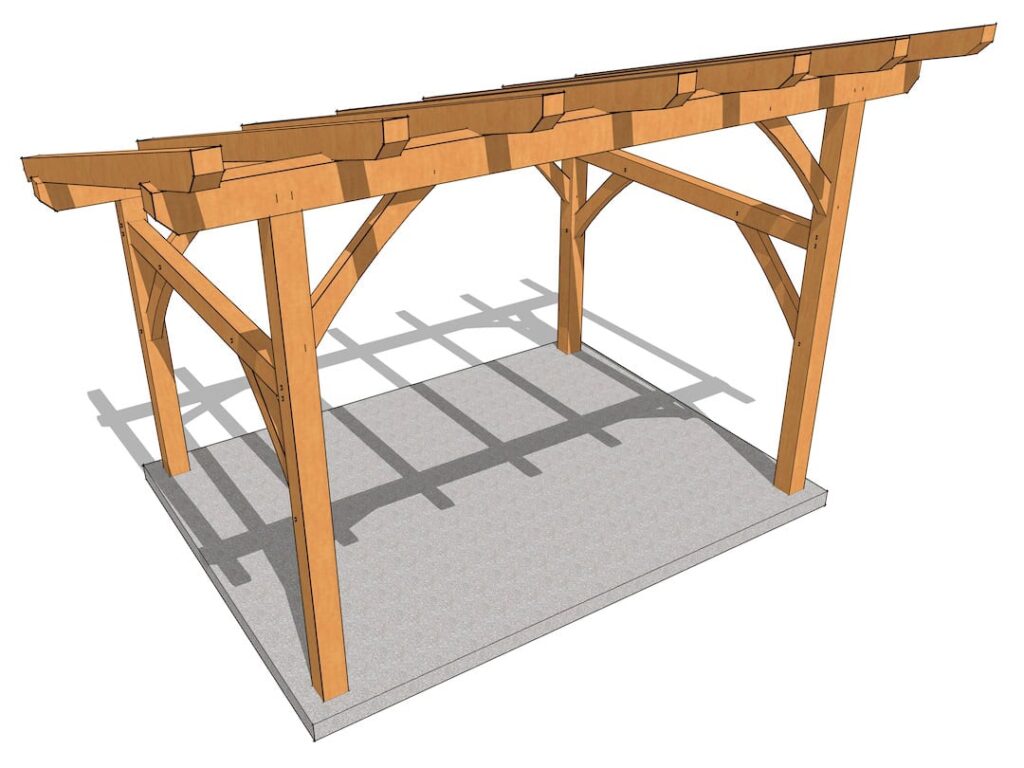 12×16 Shed Roof Timber Frame 2