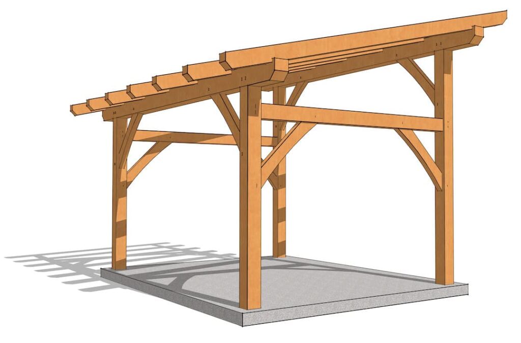 12×16 Shed Roof Timber Frame 6