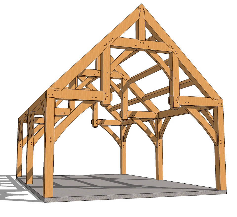 16x24 Hammer Beam Plan Left Front