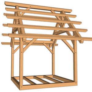 10x10 King Post Truss Frame from side at eye level