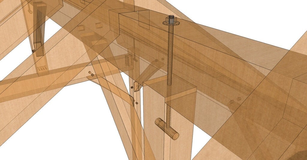 10x10 King Post and Beam Plan 10x10 King Post – Post and Beam Plan Transparent Closeup