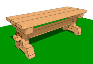 Timber Frame Garden Bench Plans - Timber Frame HQ