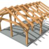 20x24 King Post Timber Frame Perspective