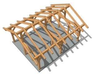 20x24 King Post Timber Frame - Timber Frame HQ