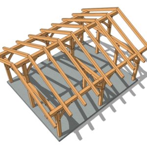 20x24 King Post Timber Frame tOP