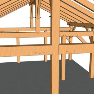 20x24 King Post Timber Frame Beams