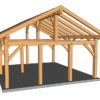 20x24 King Post Timber Frame Front