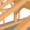 20x24 King Post Timber Frame Closeup
