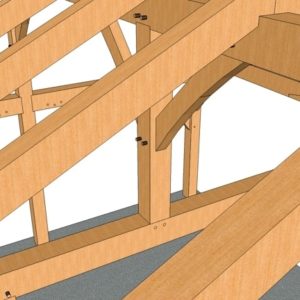 20x24 King Post Timber Frame Closeup