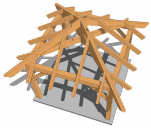 12x12 Gazebo Plan Birds Eye View Wood Tones