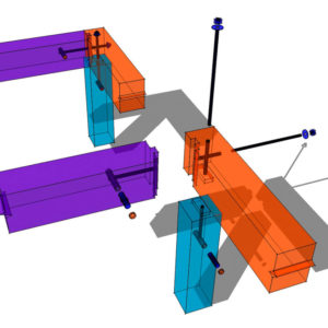 Corner Joint With Barrel Bolts Transparent