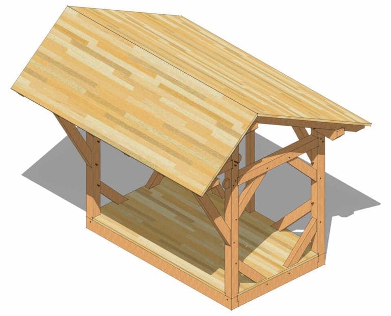 firewood storage shed plan - timber frame hq