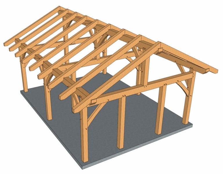 18×24 King Post Plan - Timber Frame Hq