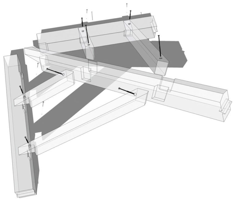 Jack Rafter Leg Jack Rafter To Hip - Timber Frame HQ