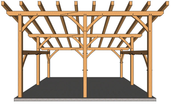 24x24 Shed Roof Plan Front