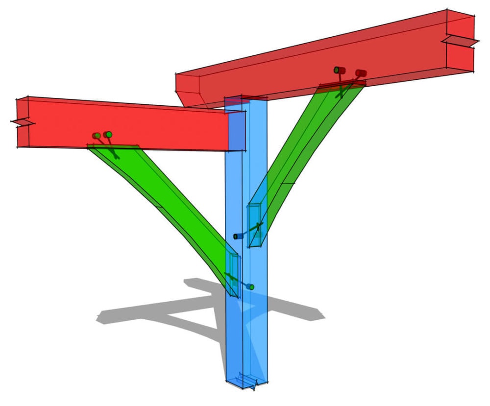 Post and Beam Knee Brace Connection Timber Frame HQ