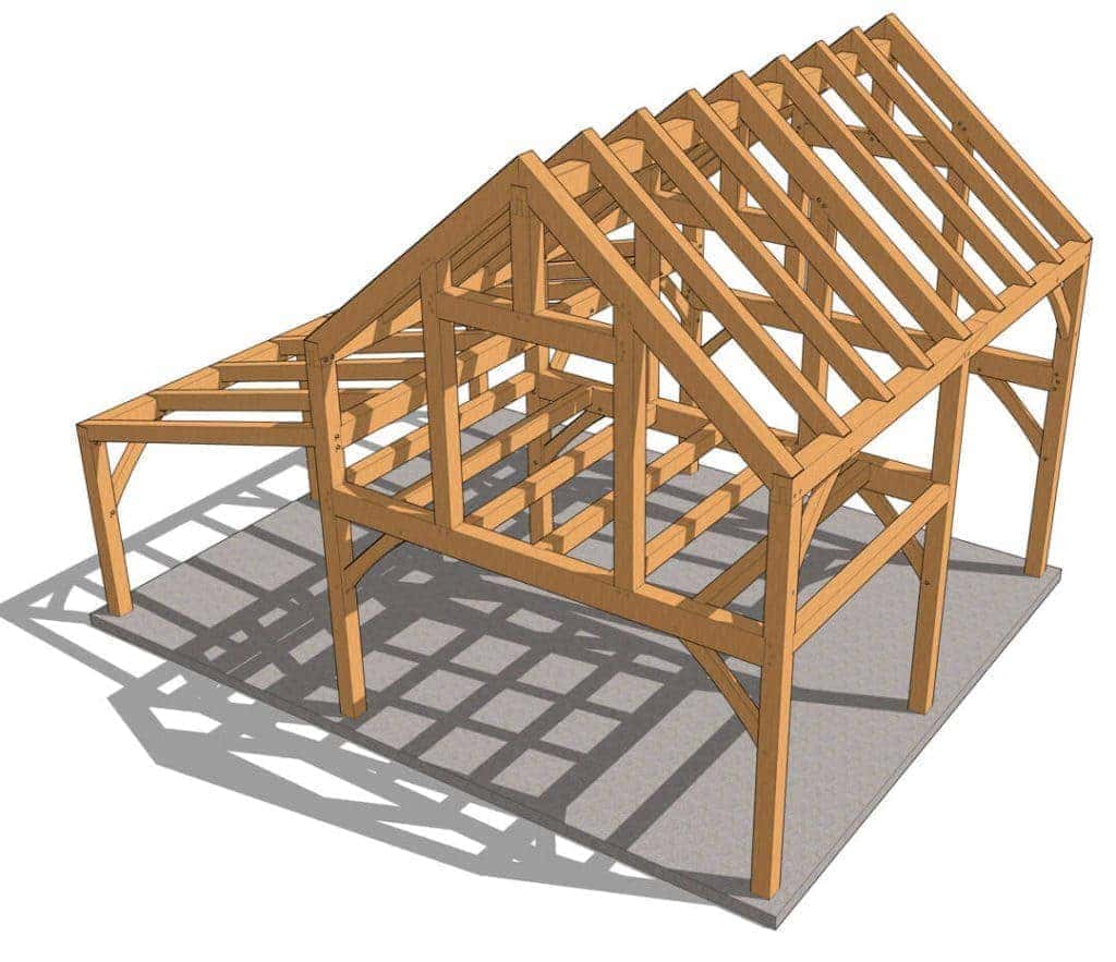 30×24 Timber Frame Cabin Plan - Timber Frame HQ