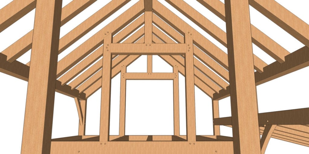 30x24 Timber Frame Cabin Plans-5