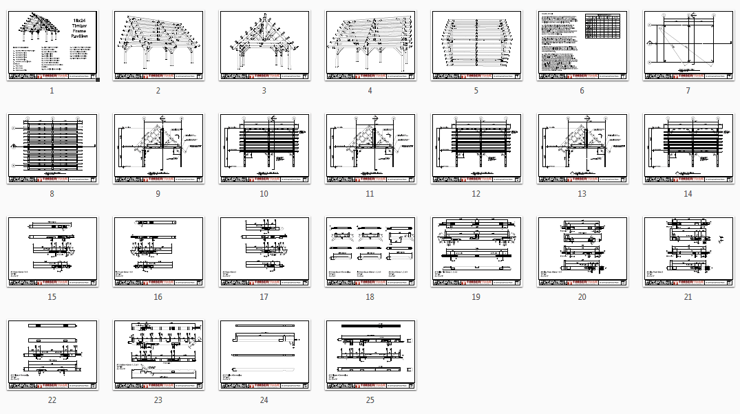 18x24 pavilion with purlins plan overview
