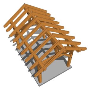 10x14 King Post Pavilion Birds Eye View