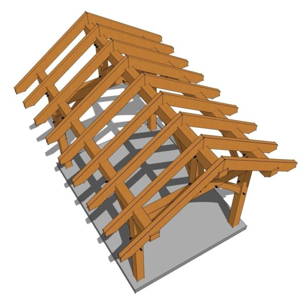 10x14 King Post Pavilion - Timber Frame HQ