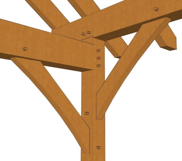 10x14 King Post Pavilion Knee Braces