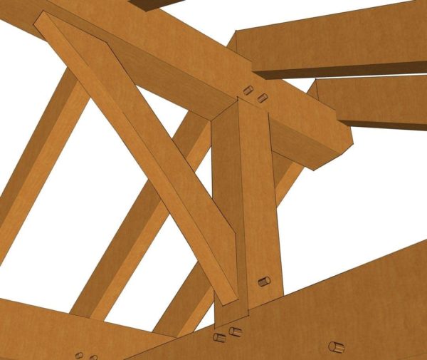10x14 King Post Pavilion Joinery Close Up