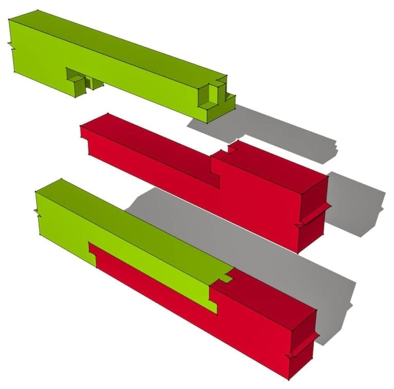 Stop Bladed Scarf Joint With Cogs Timber Frame HQ