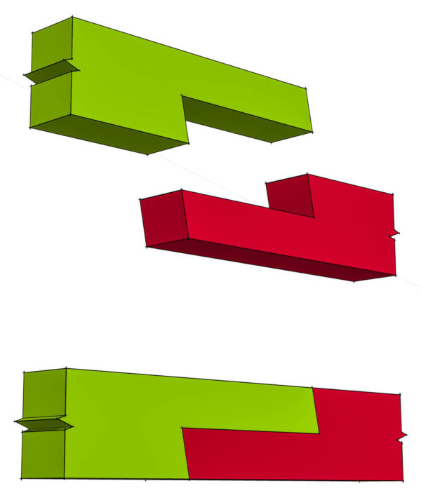 Under Squinted Half Lap Joint Timber Frame HQ
