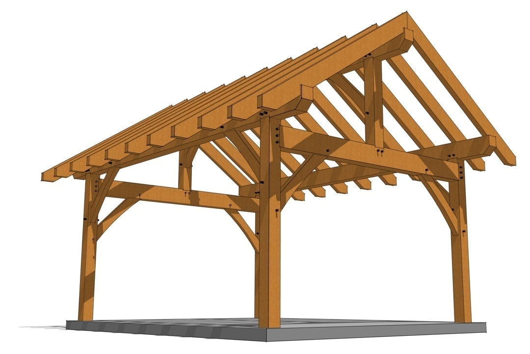 14x18 Heavy Timber Pavilion - Timber Frame HQ