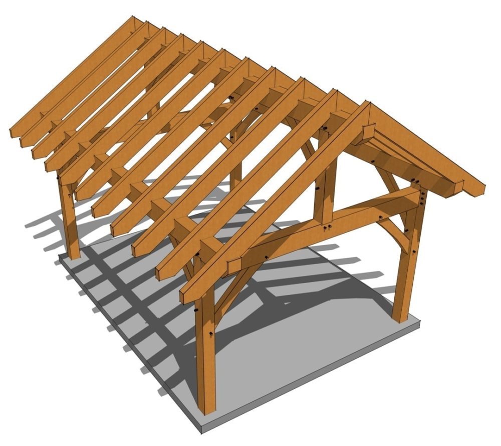 14x18 Heavy Timber Pavilion - Timber Frame HQ