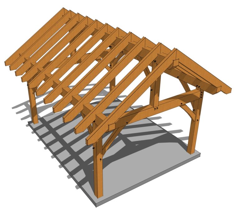 14x18 Heavy Timber Pavilion - Timber Frame HQ