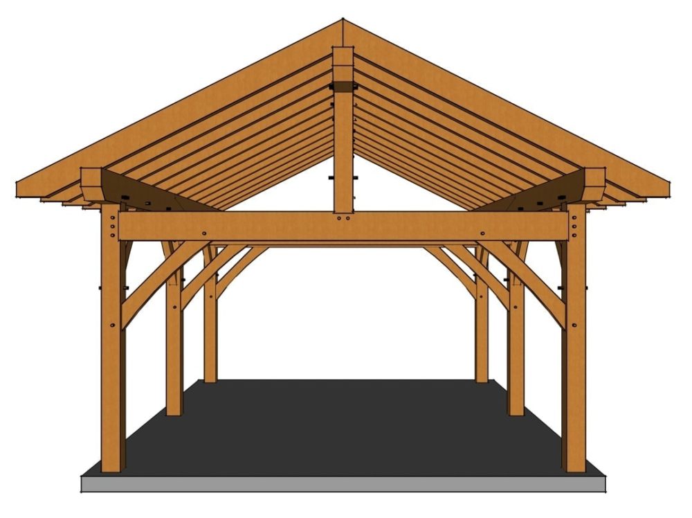 16x20 Heavy Timber Pavilion - Timber Frame HQ