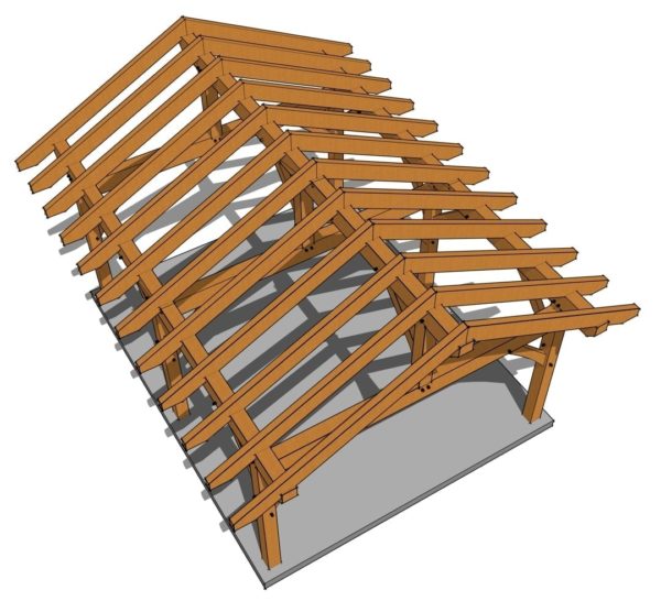 16x20 Heavy Timber Pavilion - Timber Frame HQ