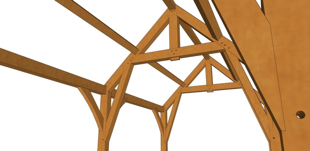 12x24 Gothic Arch Timber Frame Closeup 12x24 Gothic Arch Timber Frame Closeup