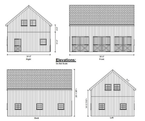 24x36 Connext Barn Plan - Timber Frame HQ