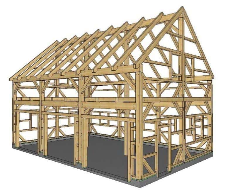 24x36 T-Rex Post and Beam Barn - Timber Frame HQ