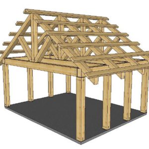 16x24 Heavy Timber Pavilion Plan - Timber Frame HQ