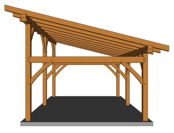 16x24 Shed Roof Side Rendering