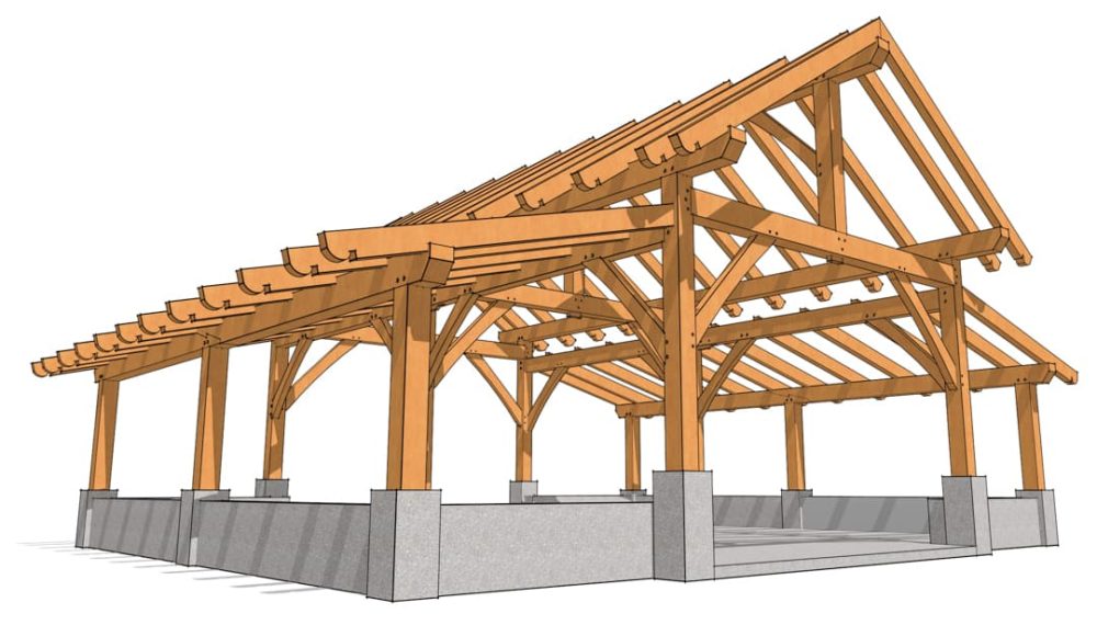32x28 Timber Frame Monitor Barn Timber Frame HQ