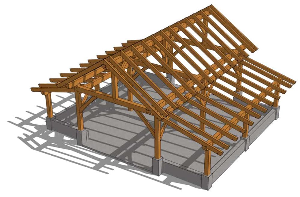 32×28 Timber Frame Monitor Barn Timber Frame HQ
