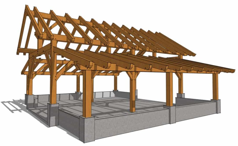 32×28 Timber Frame Monitor Barn Timber Frame HQ