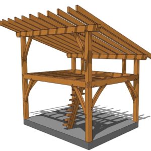 12x16 Tiny Timber Frame Plan with Loft