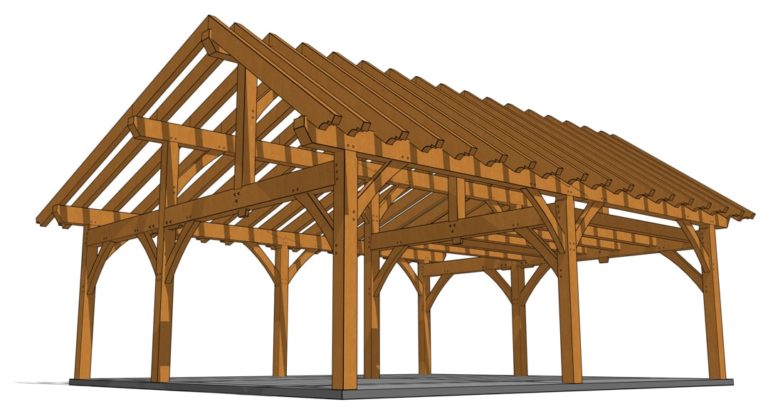 26x30 Timber Frame Workshop Rendering