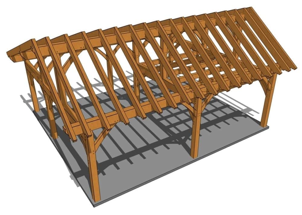 26x30 Heavy Timber Workshop - Timber Frame HQ