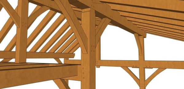 26x30 Timber Frame Workshop Detail