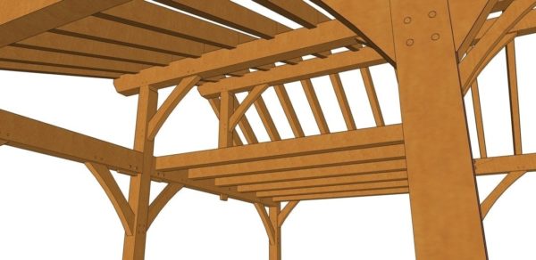 26x30 Timber Frame Workshop Closeup