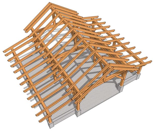 32x28 Monitor Barn - Timber Frame HQ