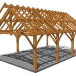 24x36 King Post Truss Pavilion - Timber Frame HQ